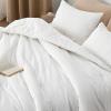 imageBedsure Comforter Set Queen Size Grayish Olive Green  Cotton Fabric with Microfiber Inner Fill Queen Comforter Set for All Seasons 3 Pieces 1 Comforter 90quotx90quot and 2 Pillow Cases 20quotx26quot07  White