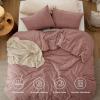 imageBedsure Comforter Set Queen Size Grayish Olive Green  Cotton Fabric with Microfiber Inner Fill Queen Comforter Set for All Seasons 3 Pieces 1 Comforter 90quotx90quot and 2 Pillow Cases 20quotx26quot06  Pink Clay