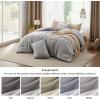 imageBedsure Comforter Set Queen Size Grayish Olive Green  Cotton Fabric with Microfiber Inner Fill Queen Comforter Set for All Seasons 3 Pieces 1 Comforter 90quotx90quot and 2 Pillow Cases 20quotx26quot09  Grey Stone Color