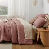 imageBedsure Comforter Set Queen Size Grayish Olive Green  Cotton Fabric with Microfiber Inner Fill Queen Comforter Set for All Seasons 3 Pieces 1 Comforter 90quotx90quot and 2 Pillow Cases 20quotx26quot06  Pink Clay