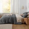 imageBedsure Comforter Set Queen Size Grayish Olive Green  Cotton Fabric with Microfiber Inner Fill Queen Comforter Set for All Seasons 3 Pieces 1 Comforter 90quotx90quot and 2 Pillow Cases 20quotx26quot02  Dark Grey