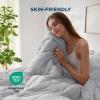 imageBedsure Comforters Queen Size  Down Alternative Comforter for All Season UltraSoft Prewashed Duvet with 4 Tabs Lightweight ampamp Warm Bedding  Machine Washable Linen Queen 88x88 InchesGrey