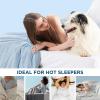 imageBedsure Cooling Blankets for Hot Sleepers  Cold and Lightweight Gift for Night Sweats Summer Blanket Full Size Ice Cooled Breathable Comforter for Bed and Couch Grey 80x90 InchesBlue