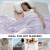 imageBedsure Cooling Blankets for Hot Sleepers  Cold and Lightweight Gift for Night Sweats Summer Blanket Full Size Ice Cooled Breathable Comforter for Bed and Couch Grey 80x90 InchesLavender