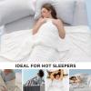 imageBedsure Cooling Blankets for Hot Sleepers  Cold and Lightweight Gift for Night Sweats Summer Blanket Full Size Ice Cooled Breathable Comforter for Bed and Couch Grey 80x90 InchesWhite