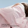 imageBedsure Cooling Blankets for Hot Sleepers  Cold and Lightweight Gift for Night Sweats Summer Blanket Full Size Ice Cooled Breathable Comforter for Bed and Couch Grey 80x90 InchesPink