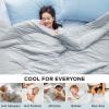 imageBedsure Cooling Comforter Twin XL  Cooling Blankets for Hot Sleepers Lightweight Comforter for Summer with DualSided Cool Tech Soft Breathable Cold Blanket for Sleeping Grey 68x92 InchesGrey
