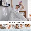 imageBedsure Cooling Comforter Twin XL  Cooling Blankets for Hot Sleepers Lightweight Comforter for Summer with DualSided Cool Tech Soft Breathable Cold Blanket for Sleeping Grey 68x92 InchesGrey