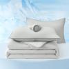 imageBedsure Cooling Comforters Queen Size Set 4 Pieces Grey Cooling Blanket for Hot Sleepers DoubleSided Cool Tech Queen Bedding Set with Breathable Lightweight Comforter Sheet ampamp Pillowcases03  Grey