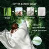 imageBedsure Cooling Cotton Waffle Weave Throw Blanket  Lightweight Breathable Blanket of Rayon Derived from Bamboo for Hot Sleepers Luxury Throws for Bed Couch and Sofa Ivory 50x70 InchesFog Blue