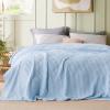 imageBedsure Cooling Cotton Waffle Weave Throw Blanket  Lightweight Breathable Blanket of Rayon Derived from Bamboo for Hot Sleepers Luxury Throws for Bed Couch and Sofa Ivory 50x70 InchesBlue