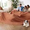 imageBedsure Cooling Cotton Waffle Weave Throw Blanket  Lightweight Breathable Blanket of Rayon Derived from Bamboo for Hot Sleepers Luxury Throws for Bed Couch and Sofa Ivory 50x70 InchesRed Orange