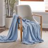 imageBedsure Cooling Cotton Waffle Weave Throw Blanket  Lightweight Breathable Blanket of Rayon Derived from Bamboo for Hot Sleepers Luxury Throws for Bed Couch and Sofa Ivory 50x70 InchesSky Blue
