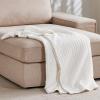 imageBedsure Cooling Cotton Waffle Weave Throw Blanket  Lightweight Breathable Blanket of Rayon Derived from Bamboo for Hot Sleepers Luxury Throws for Bed Couch and Sofa Ivory 50x70 InchesGreen