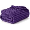 imageBedsure Cooling Cotton Waffle Weave Throw Blanket  Lightweight Breathable Blanket of Rayon Derived from Bamboo for Hot Sleepers Luxury Throws for Bed Couch and Sofa Ivory 50x70 InchesPurple