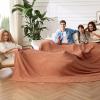 imageBedsure Cooling Cotton Waffle Weave Throw Blanket  Lightweight Breathable Blanket of Rayon Derived from Bamboo for Hot Sleepers Luxury Throws for Bed Couch and Sofa Ivory 50x70 InchesRed Orange