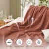 imageBedsure Cooling Cotton Waffle Weave Throw Blanket  Lightweight Breathable Blanket of Rayon Derived from Bamboo for Hot Sleepers Luxury Throws for Bed Couch and Sofa Ivory 50x70 InchesRed Orange