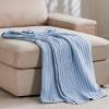 imageBedsure Cooling Cotton Waffle Weave Throw Blanket  Lightweight Breathable Blanket of Rayon Derived from Bamboo for Hot Sleepers Luxury Throws for Bed Couch and Sofa Ivory 50x70 InchesSky Blue