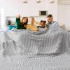 imageBedsure Cooling Cotton Waffle Weave Throw Blanket  Lightweight Breathable Blanket of Rayon Derived from Bamboo for Hot Sleepers Luxury Throws for Bed Couch and Sofa Ivory 50x70 InchesGrey
