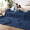 imageBedsure Cooling Cotton Waffle Weave Throw Blanket  Lightweight Breathable Blanket of Rayon Derived from Bamboo for Hot Sleepers Luxury Throws for Bed Couch and Sofa Ivory 50x70 InchesNavy