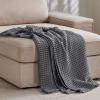 imageBedsure Cooling Cotton Waffle Weave Throw Blanket  Lightweight Breathable Blanket of Rayon Derived from Bamboo for Hot Sleepers Luxury Throws for Bed Couch and Sofa Ivory 50x70 InchesDark Grey