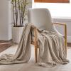 imageBedsure Cooling Cotton Waffle Weave Throw Blanket  Lightweight Breathable Blanket of Rayon Derived from Bamboo for Hot Sleepers Luxury Throws for Bed Couch and Sofa Ivory 50x70 InchesTaupe