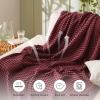 imageBedsure Cooling Cotton Waffle Weave Throw Blanket  Lightweight Breathable Blanket of Rayon Derived from Bamboo for Hot Sleepers Luxury Throws for Bed Couch and Sofa Ivory 50x70 InchesBurgundy