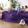 imageBedsure Cooling Cotton Waffle Weave Throw Blanket  Lightweight Breathable Blanket of Rayon Derived from Bamboo for Hot Sleepers Luxury Throws for Bed Couch and Sofa Ivory 50x70 InchesPurple
