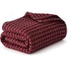 imageBedsure Cooling Cotton Waffle Weave Throw Blanket  Lightweight Breathable Blanket of Rayon Derived from Bamboo for Hot Sleepers Luxury Throws for Bed Couch and Sofa Ivory 50x70 InchesBurgundy