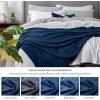imageBedsure Cooling Cotton Waffle Weave Throw Blanket  Lightweight Breathable Blanket of Rayon Derived from Bamboo for Hot Sleepers Luxury Throws for Bed Couch and Sofa Ivory 50x70 InchesNavy