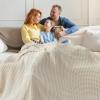 imageBedsure Cooling Cotton Waffle Weave Throw Blanket  Lightweight Breathable Blanket of Rayon Derived from Bamboo for Hot Sleepers Luxury Throws for Bed Couch and Sofa Ivory 50x70 InchesLight Beige
