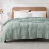 imageBedsure Cooling Cotton Waffle Weave Throw Blanket  Lightweight Breathable Blanket of Rayon Derived from Bamboo for Hot Sleepers Luxury Throws for Bed Couch and Sofa Ivory 50x70 InchesSage Green