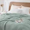 imageBedsure Cooling Cotton Waffle Weave Throw Blanket  Lightweight Breathable Blanket of Rayon Derived from Bamboo for Hot Sleepers Luxury Throws for Bed Couch and Sofa Ivory 50x70 InchesSage Green