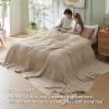 imageBedsure Cooling Cotton Waffle Weave Throw Blanket  Lightweight Breathable Blanket of Rayon Derived from Bamboo for Hot Sleepers Luxury Throws for Bed Couch and Sofa Ivory 50x70 InchesTaupe