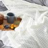 imageBedsure Cooling Cotton Waffle Weave Throw Blanket  Lightweight Breathable Blanket of Rayon Derived from Bamboo for Hot Sleepers Luxury Throws for Bed Couch and Sofa Ivory 50x70 InchesDark Green