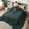 imageBedsure Cooling Cotton Waffle Weave Throw Blanket  Lightweight Breathable Blanket of Rayon Derived from Bamboo for Hot Sleepers Luxury Throws for Bed Couch and Sofa Ivory 50x70 InchesDark Green