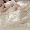imageBedsure Cooling Cotton Waffle Weave Throw Blanket  Lightweight Breathable Blanket of Rayon Derived from Bamboo for Hot Sleepers Luxury Throws for Bed Couch and Sofa Ivory 50x70 InchesLight Beige