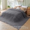 imageBedsure Cooling Cotton Waffle Weave Throw Blanket  Lightweight Breathable Blanket of Rayon Derived from Bamboo for Hot Sleepers Luxury Throws for Bed Couch and Sofa Ivory 50x70 InchesDark Grey