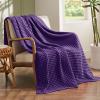 imageBedsure Cooling Cotton Waffle Weave Throw Blanket  Lightweight Breathable Blanket of Rayon Derived from Bamboo for Hot Sleepers Luxury Throws for Bed Couch and Sofa Ivory 50x70 InchesPurple