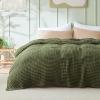 imageBedsure Cooling Cotton Waffle Weave Throw Blanket  Lightweight Breathable Blanket of Rayon Derived from Bamboo for Hot Sleepers Luxury Throws for Bed Couch and Sofa Ivory 50x70 InchesGreen