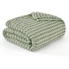 imageBedsure Cooling Cotton Waffle Weave Throw Blanket  Lightweight Breathable Blanket of Rayon Derived from Bamboo for Hot Sleepers Luxury Throws for Bed Couch and Sofa Ivory 50x70 InchesForest Green