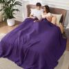 imageBedsure Cooling Cotton Waffle Weave Throw Blanket  Lightweight Breathable Blanket of Rayon Derived from Bamboo for Hot Sleepers Luxury Throws for Bed Couch and Sofa Ivory 50x70 InchesPurple