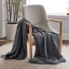 imageBedsure Cooling Cotton Waffle Weave Throw Blanket  Lightweight Breathable Blanket of Rayon Derived from Bamboo for Hot Sleepers Luxury Throws for Bed Couch and Sofa Ivory 50x70 InchesDark Grey