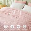 imageBedsure Cooling Cotton Waffle Weave Throw Blanket  Lightweight Breathable Blanket of Rayon Derived from Bamboo for Hot Sleepers Luxury Throws for Bed Couch and Sofa Ivory 50x70 InchesLight Pink