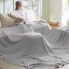 imageBedsure Cooling Cotton Waffle Weave Throw Blanket  Lightweight Breathable Blanket of Rayon Derived from Bamboo for Hot Sleepers Luxury Throws for Bed Couch and Sofa Ivory 50x70 InchesGrey