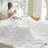 imageBedsure Cooling Cotton Waffle Weave Throw Blanket  Lightweight Breathable Blanket of Rayon Derived from Bamboo for Hot Sleepers Luxury Throws for Bed Couch and Sofa Ivory 50x70 InchesWhite