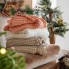 imageBedsure Cooling Cotton Waffle Weave Throw Blanket  Lightweight Breathable Blanket of Rayon Derived from Bamboo for Hot Sleepers Luxury Throws for Bed Couch and Sofa Ivory 50x70 InchesNavy