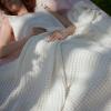 imageBedsure Cooling Cotton Waffle Weave Throw Blanket  Lightweight Breathable Blanket of Rayon Derived from Bamboo for Hot Sleepers Luxury Throws for Bed Couch and Sofa Ivory 50x70 InchesIvory