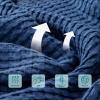 imageBedsure Cooling Cotton Waffle Weave Throw Blanket  Lightweight Breathable Blanket of Rayon Derived from Bamboo for Hot Sleepers Luxury Throws for Bed Couch and Sofa Ivory 50x70 InchesNavy