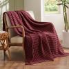 imageBedsure Cooling Cotton Waffle Weave Throw Blanket  Lightweight Breathable Blanket of Rayon Derived from Bamboo for Hot Sleepers Luxury Throws for Bed Couch and Sofa Ivory 50x70 InchesBurgundy